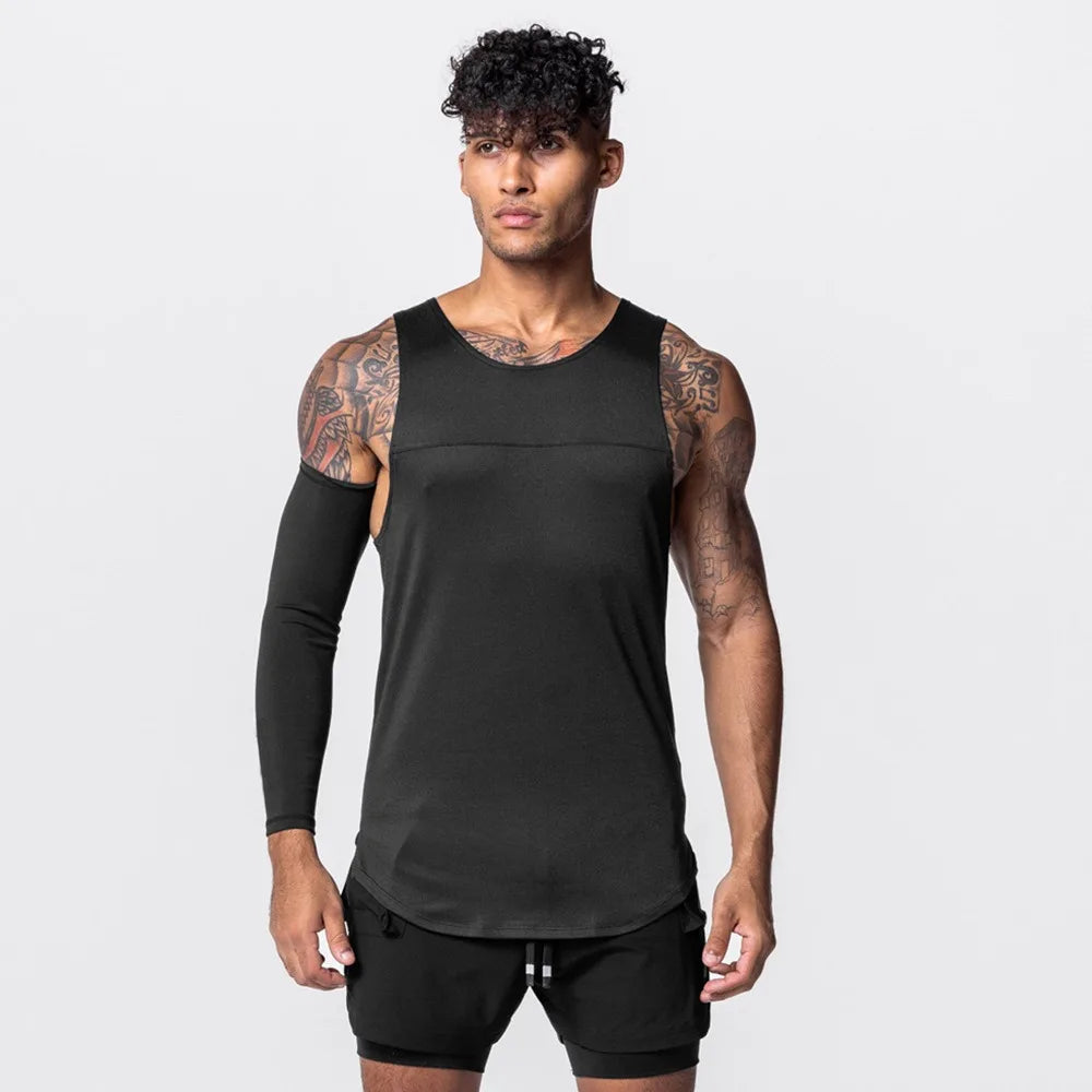 Men's Quick-Dry Apparel: Sleeveless, Breathable Mesh, Quick-Dry Workout Fitness Tank Top Singlet / Rungear