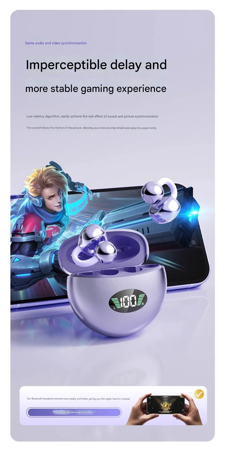 Running Earbud Accessories: Wireless, Comfortable, Bluetooth, Bone Conduction, Clip-on-Ear Earbuds  5.4  Comfortable with Digital Display / Rungear