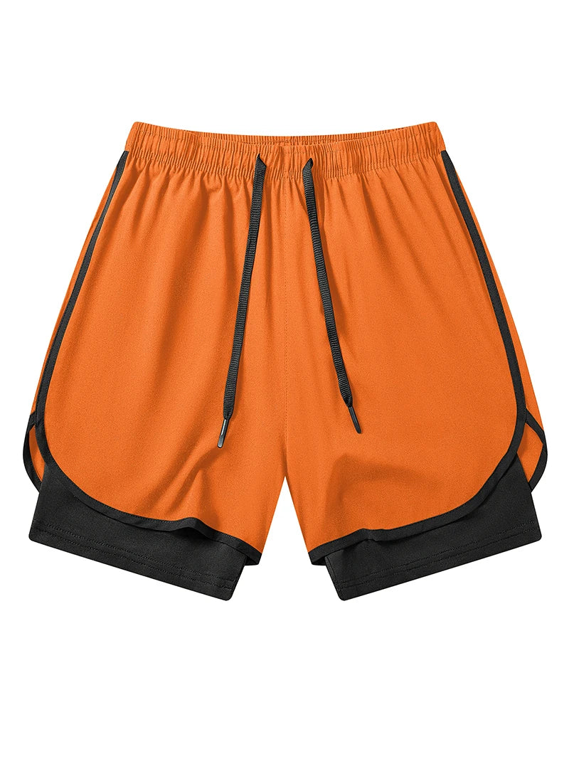 Men's Quick-Dry Apparel: Quick Dry, Stretchy 2 in 1 Running Workout Performance Activewear Shorts with Phone Pocket, Towel Loop / Rungear