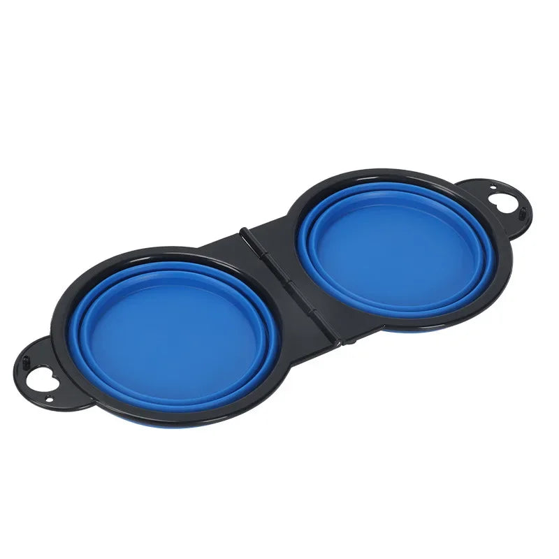 2-in-1 Foldable Portable Outdoor Travel Dual Food And Water Bowl