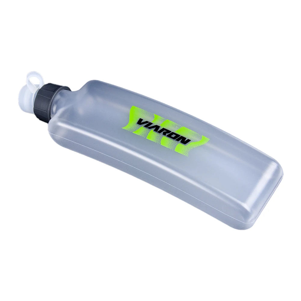 400ml Portable Water Bottle, Flat Kettle Style with Dust Cover for Hiking, Marathon, Running, Walking and Other Outdoor Sports