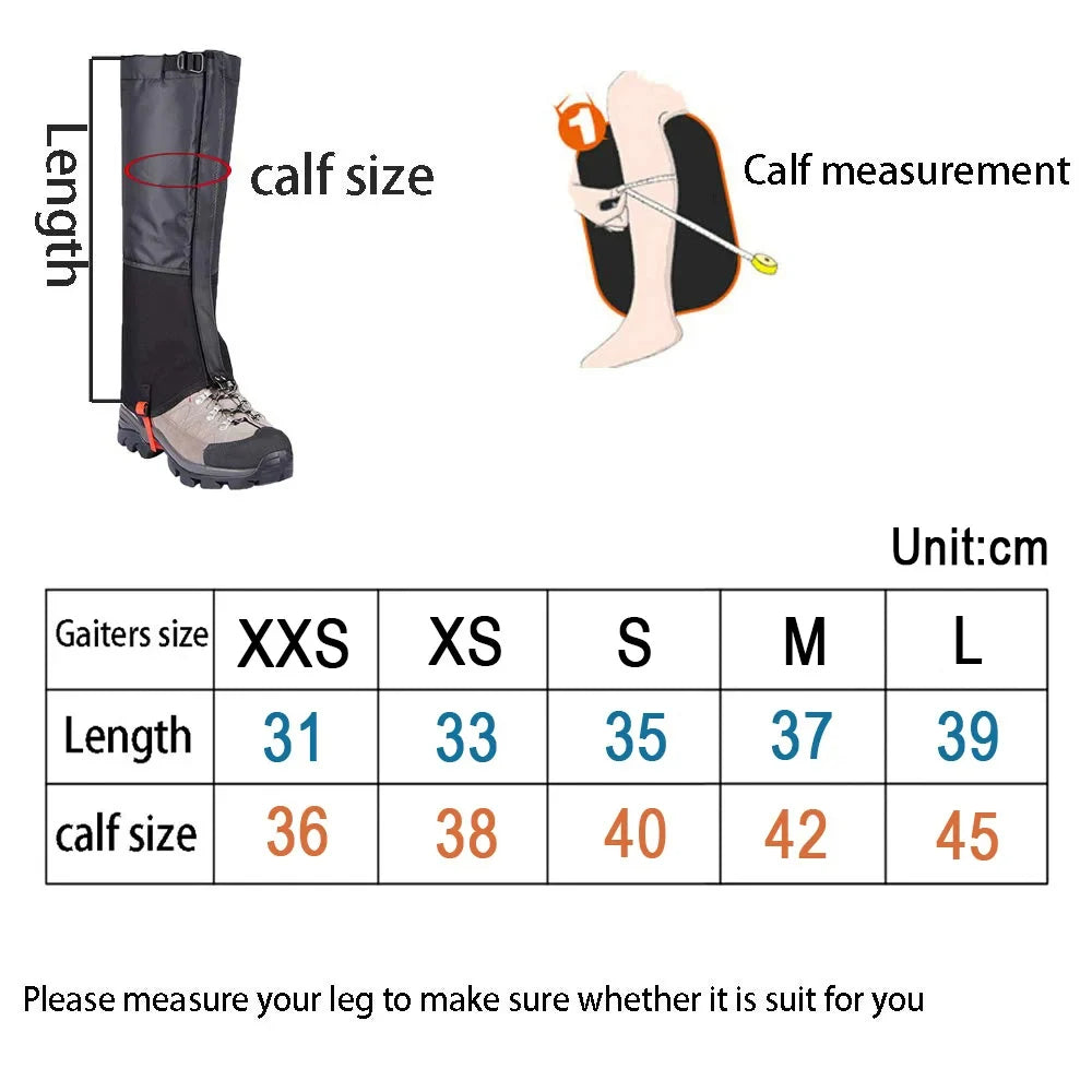 Waterproof Outdoors Hiking Boot Snow Leg Gaiter Covers For Shoes