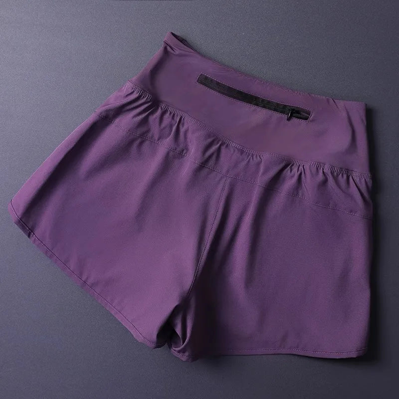 Women's Quick Dry Shorts: Lightweight, Breathable, Split Side 2 in 1 Fitness Shorts with Pockets / Rungear