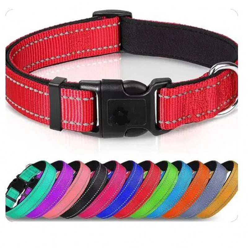 Reflective Breathable Adjustable Neoprene Dog Collar For Medium Large Dogs