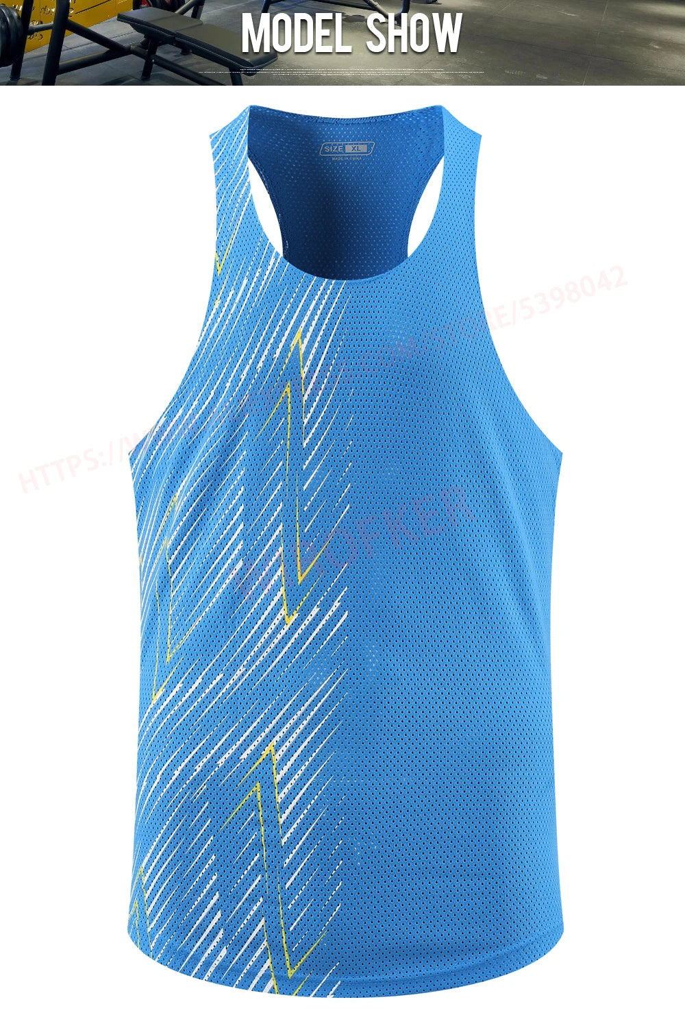 Men Casual Sport Vests Quick Dry Breathable Fitness Running Gym Sleeveless Mesh Workout Vests Prints Bodybuilding Muscle Singlet