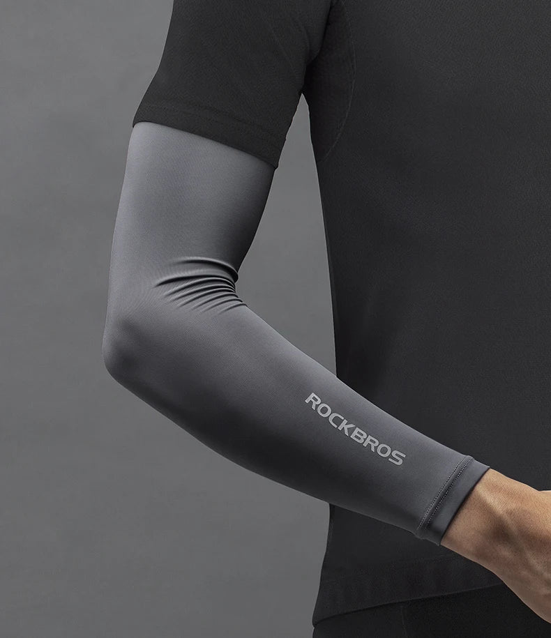 Compression Apparel Gear: ROCKBROS Breathable, Quick-Dry UV Protection Ice Fabric Sports Arm Sleeves / Rungear
