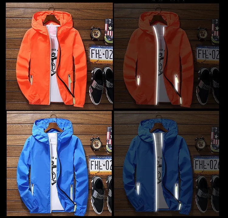 Men's Running Apparel: Long Sleeved ,Breathable, Quick-Drying Reflective Windbreaker / Rungear