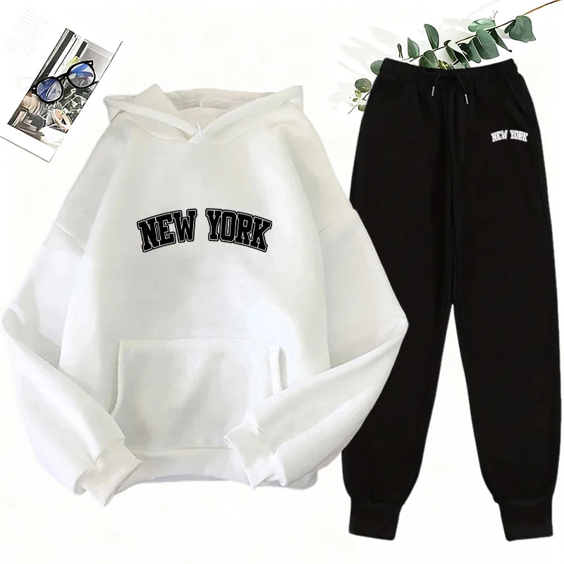 Women's Winter Apparel: Hooded Sweatshirt and Jogger Pants Casual Matching Set Outfit / Rungear
