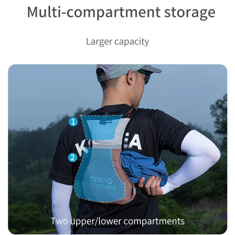 Marathon Vest Gear: MAP BROTHER B109 Breathable, Lightweight, Trail Running, Marathon Hydration Vest Backpack / Rungear