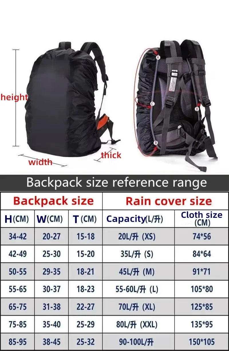 Trail Reflective Gear: Waterproof Backpack Rain Cover 20L-100L / Rungear
