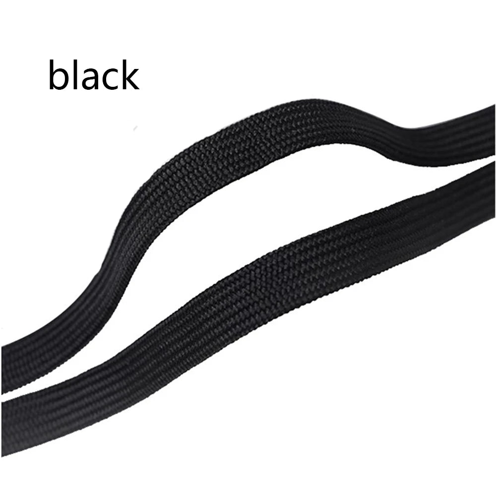 Sports Shoe Accessories: 1PR Classic Double Fabric Non-Slip Shoelaces  Black White 70/80 /90/100/120C / Rungear