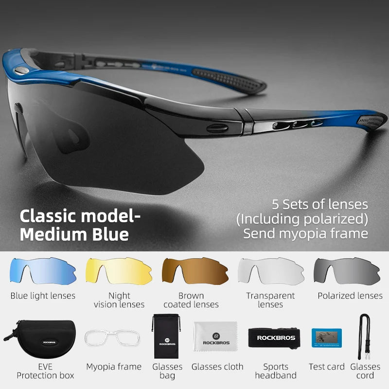 Running Sunglasses Gear: ROCKBROS Polarized, Outdoor Sports Sunglasses Eyewear / Rungear