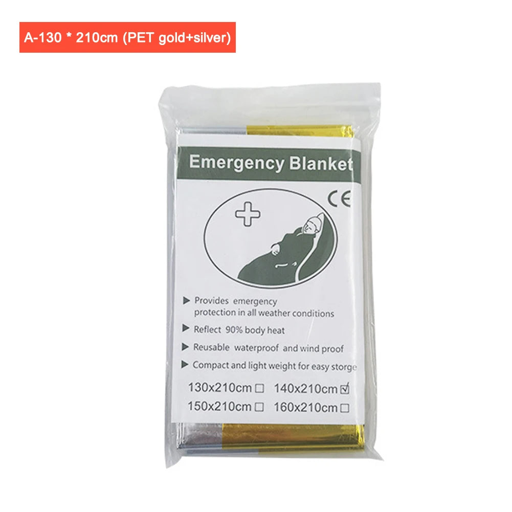 Trail Gear Accessories: 1-10 PC Emergency Thermal, Windproof Foil Survival Blanket / Rungear