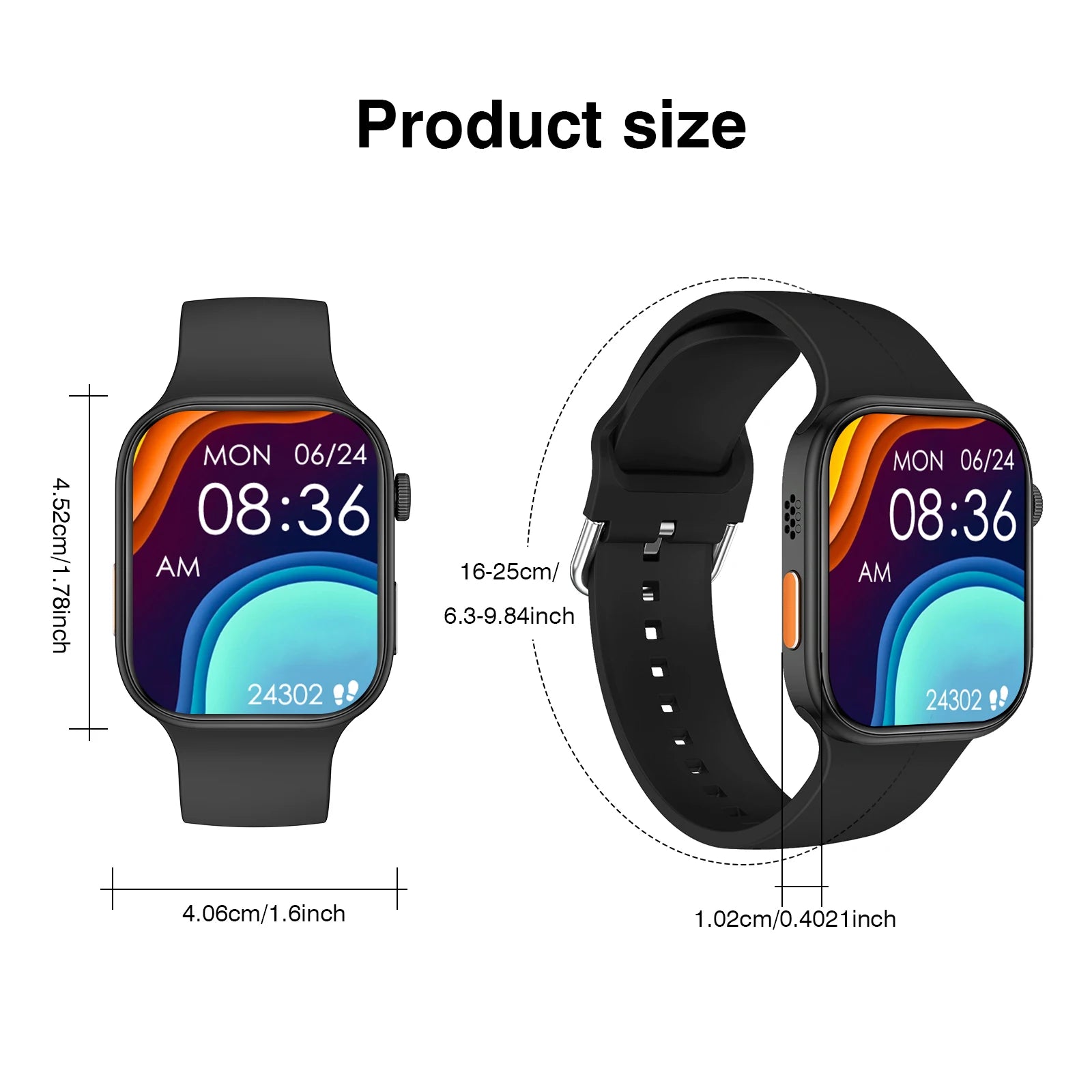 Tech Accessories Gear: Smart Watch with 2.02-Inch HD Display – Wireless Calling, Dialing, Alarm, Message Notifications, Fitness Tracking, Music Control. / Rungear