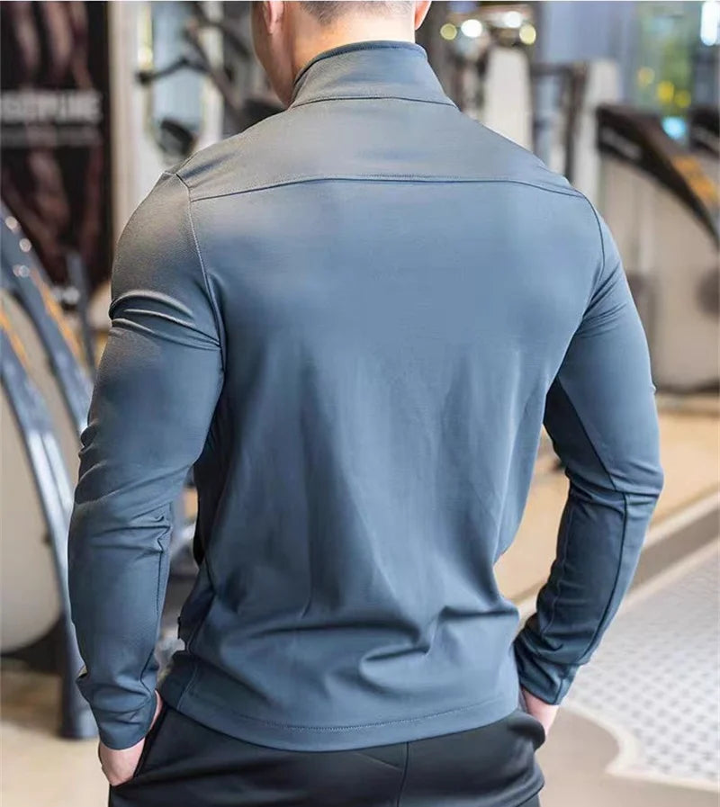 Men's Jackets Apparel: Quality Fitness Outdoor Training Sweatshirt Sports Jacket With Zipper / Rungear