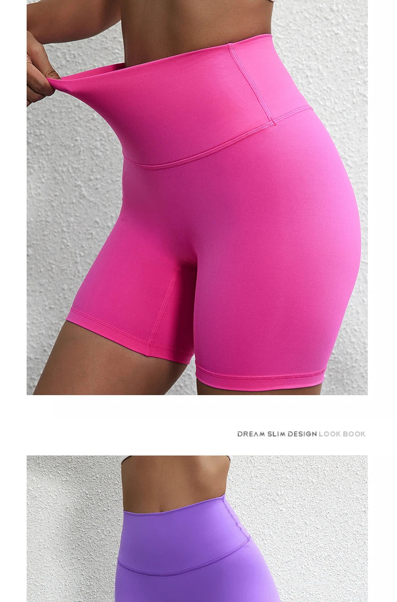 Women's Shorts Apparel: Solid Colour, High Waist, Comprehensive Fitness Sports Training Shorts with  Internal Pocket / Rungear