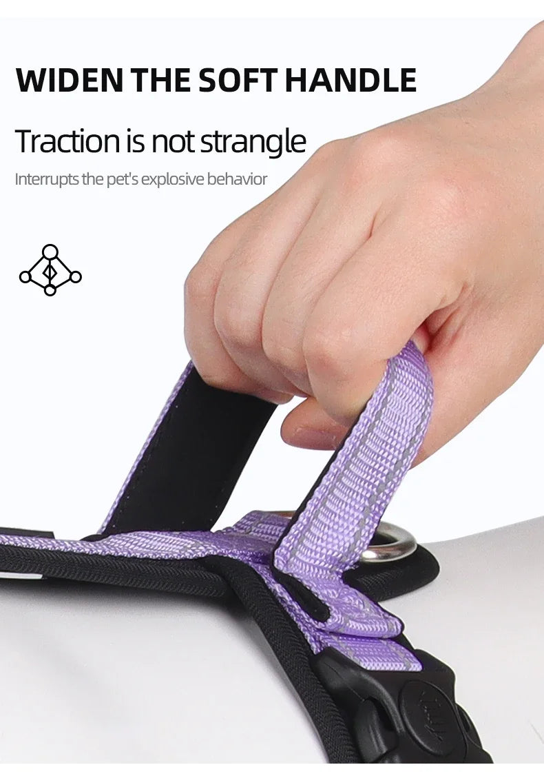 Reflective Nylon Anti-Escape Dog Harness Vest With Handle For Small Medium Dogs Pet Supplies