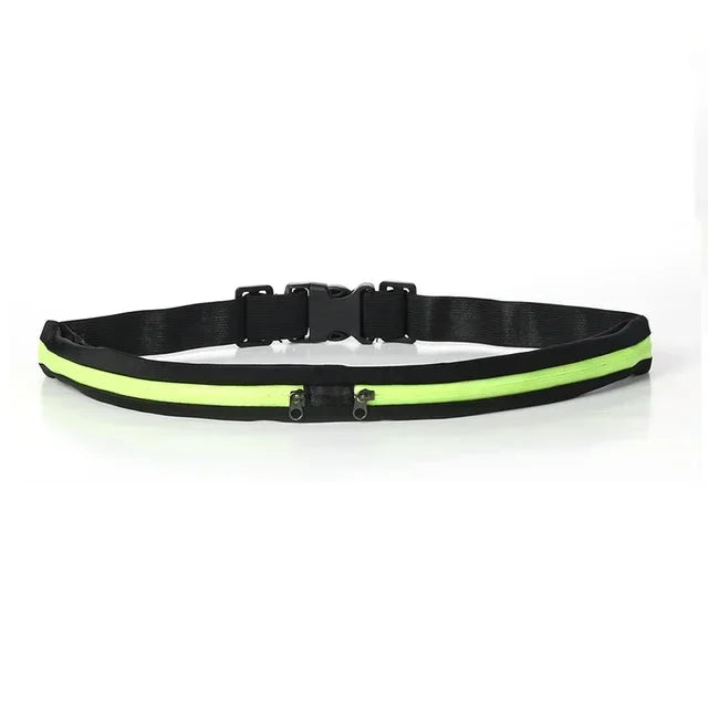 Running Belt Gear: Nylon, Adjustable, Double Pocket, Waterproof Running Waist Belt Bag / Rungear