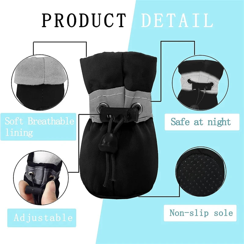 Pet Gear Accessories: 4PC Small, Waterproof, Anti-Slip, Thick, Warm Pet Dog Shoes for Rain, Snow / Rungear