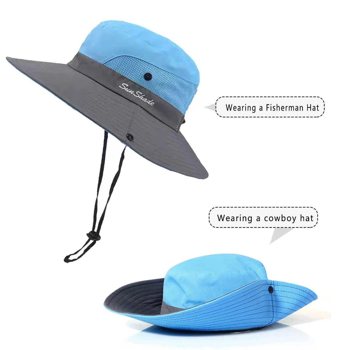Hat Gear Accessories: Unisex Wide-Brimmed, Breathable, Quick-Dry, Hiking Bucket for Sun Protection / Rungear