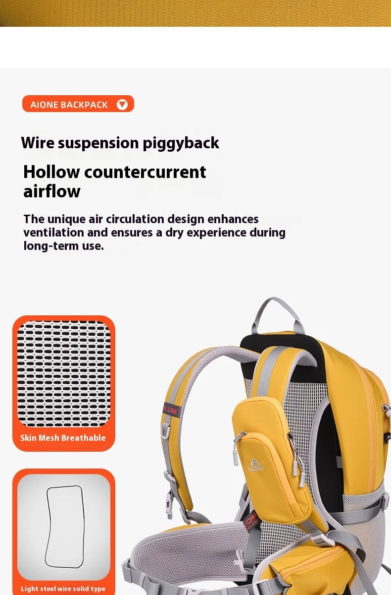 Trail Gear Accessories: 25L Lightweight Breathable Hiking Backpack Day Pack / Rungear