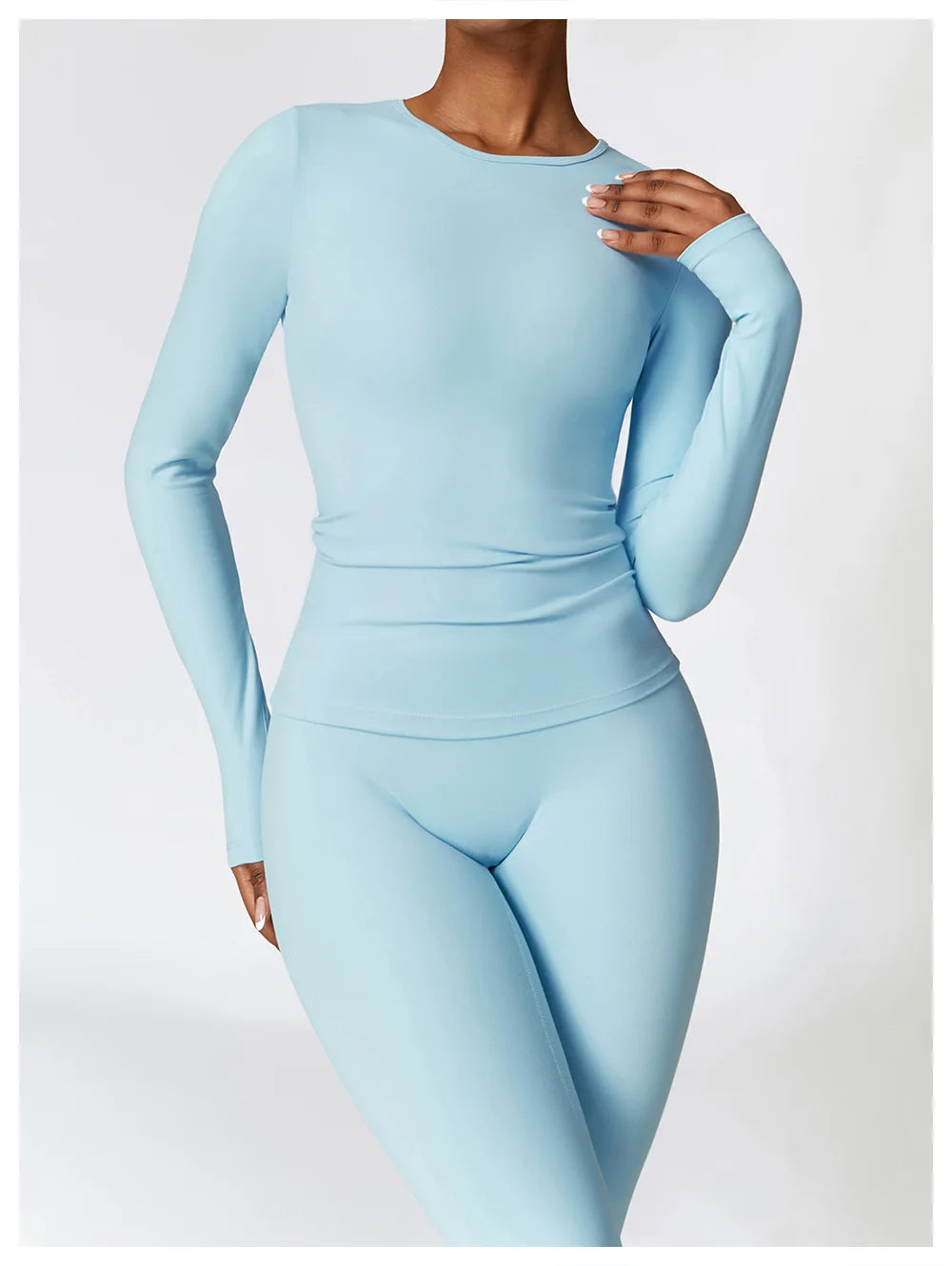 Women's Quick Dry Apparel: Breathable, Long Sleeved, Round Neck, Crop Top Workout Running, Hiking Set /  Rungear
