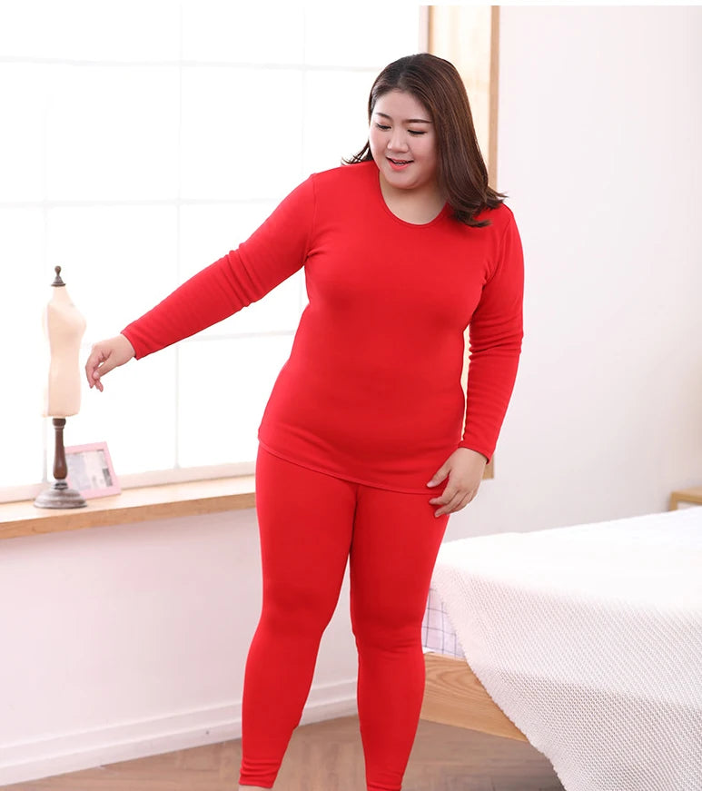 Women's Thermal Apparel: Plus Size, Warm Base Layers Long John Thermal Underwear And Undershirt Sets / Rungear