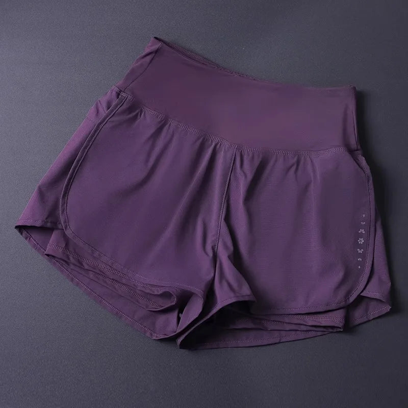 Women's Quick Dry Shorts: Lightweight, Breathable, Split Side 2 in 1 Fitness Shorts with Pockets / Rungear