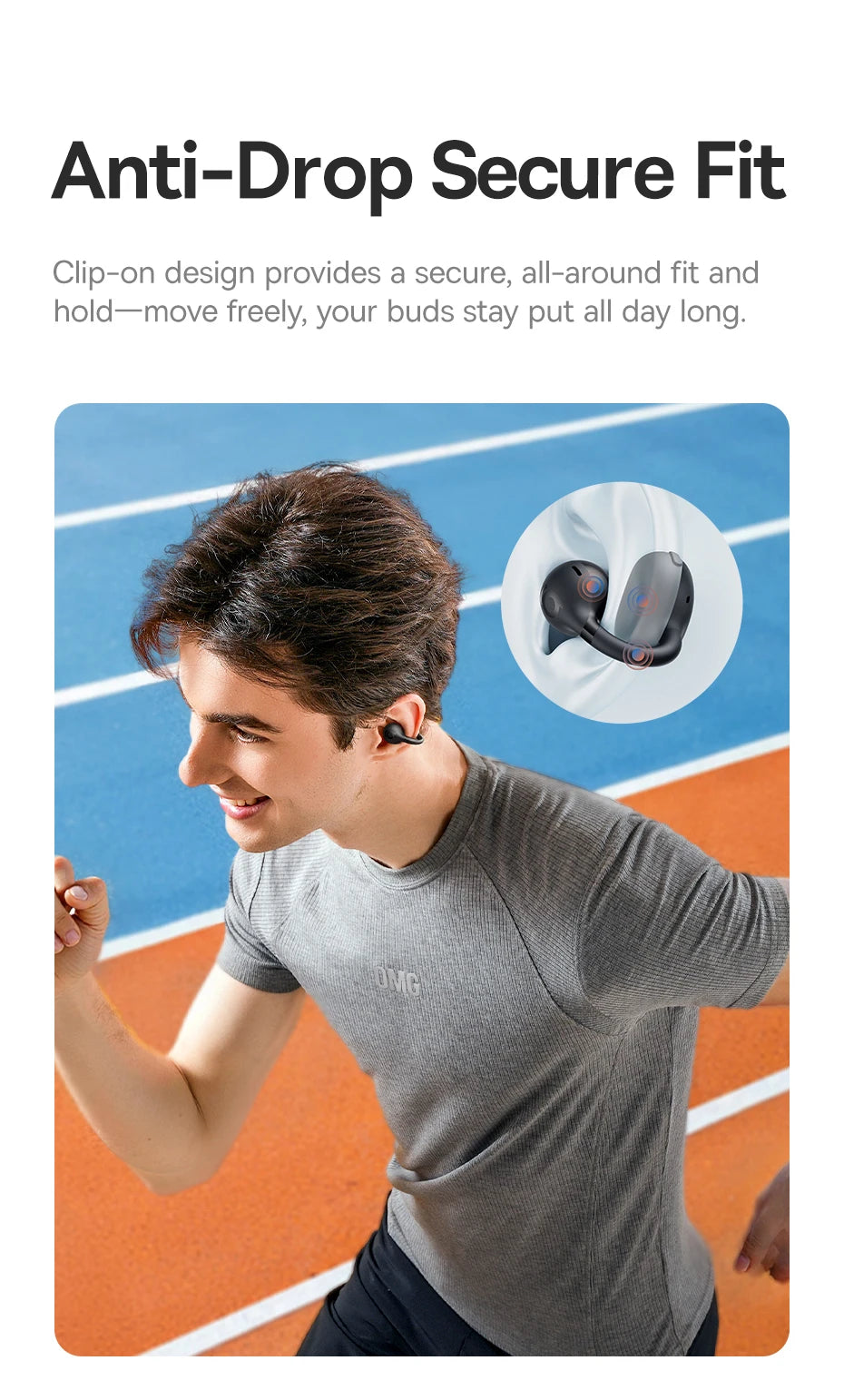 Running Tech Gear: Baseus BC1 Ear Clip Earbuds, Open Ear Wireless Earphones, Bluetooth 6.0 Clip On, 4-Mic Super Bass IP55 / Rungear