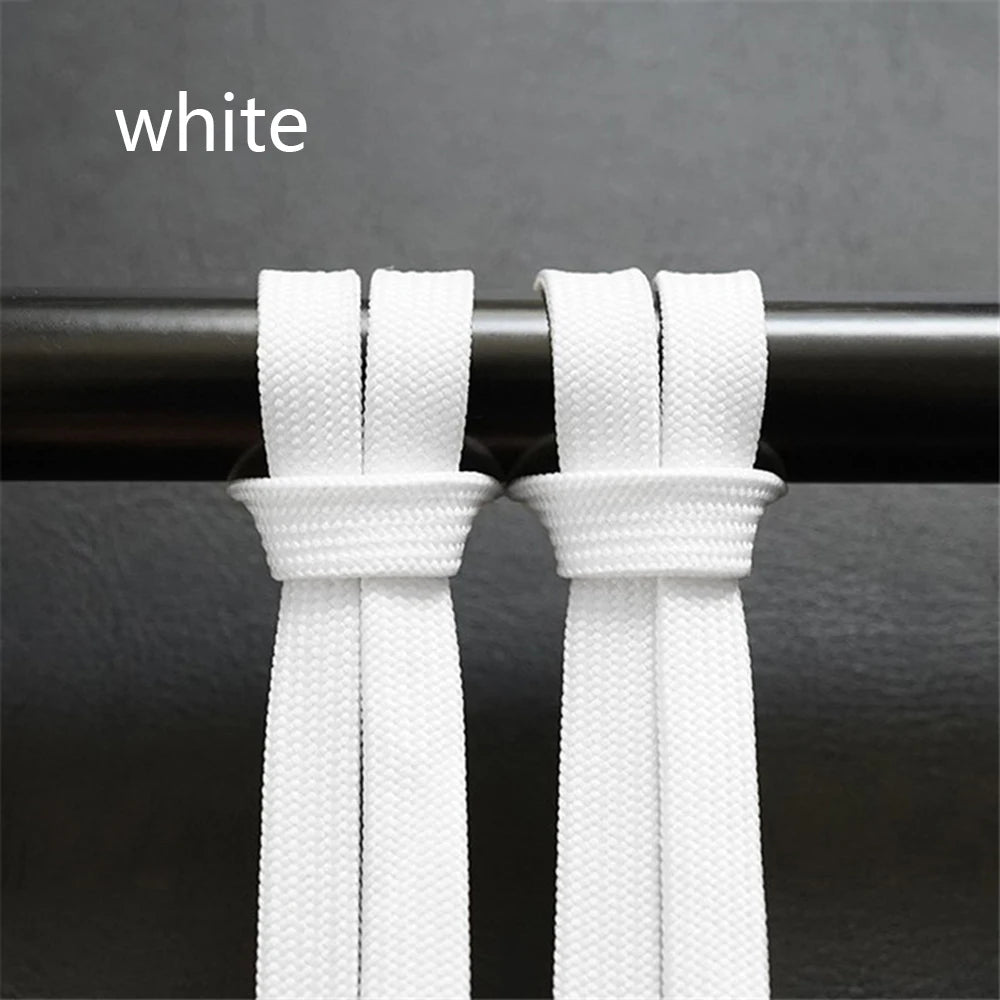 Sports Shoe Accessories: 1PR Classic Double Fabric Non-Slip Shoelaces  Black White 70/80 /90/100/120C / Rungear
