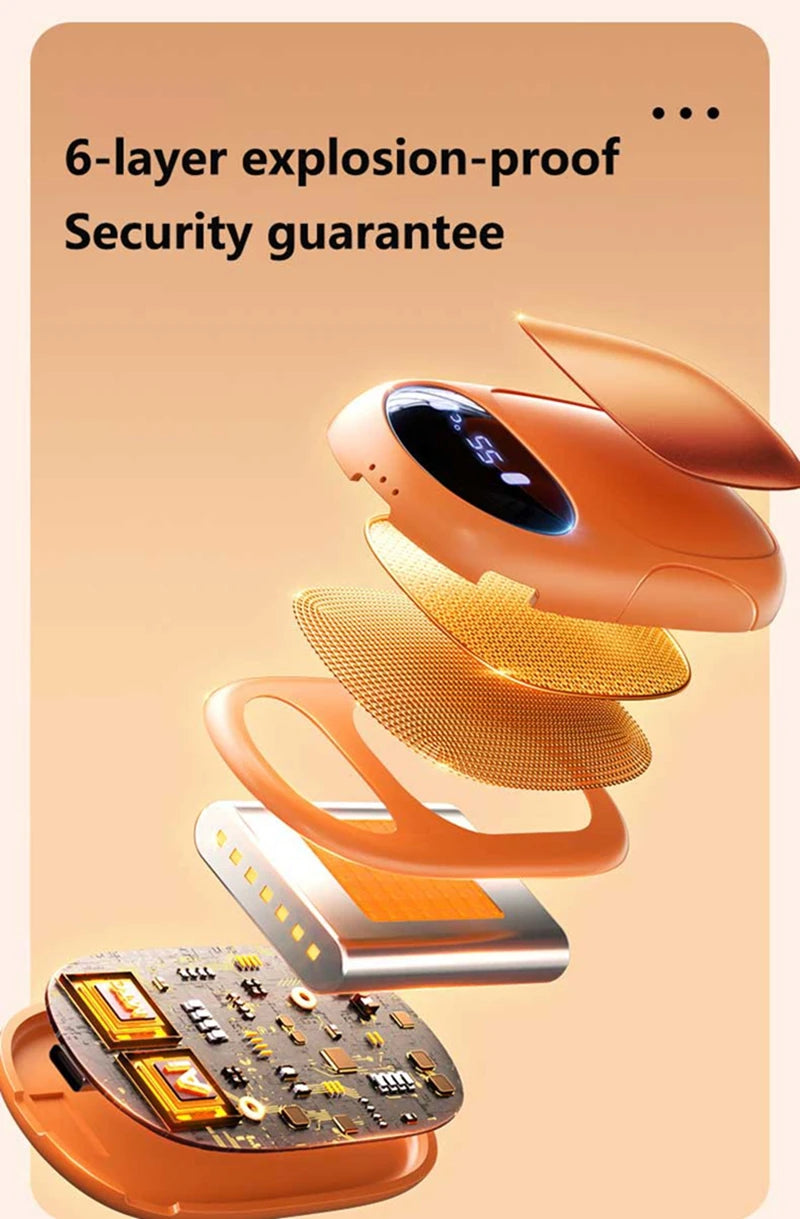 Dual Magnetic Rechargeable Hand Warmer Portable Electric Hot Pack Heater For Winter