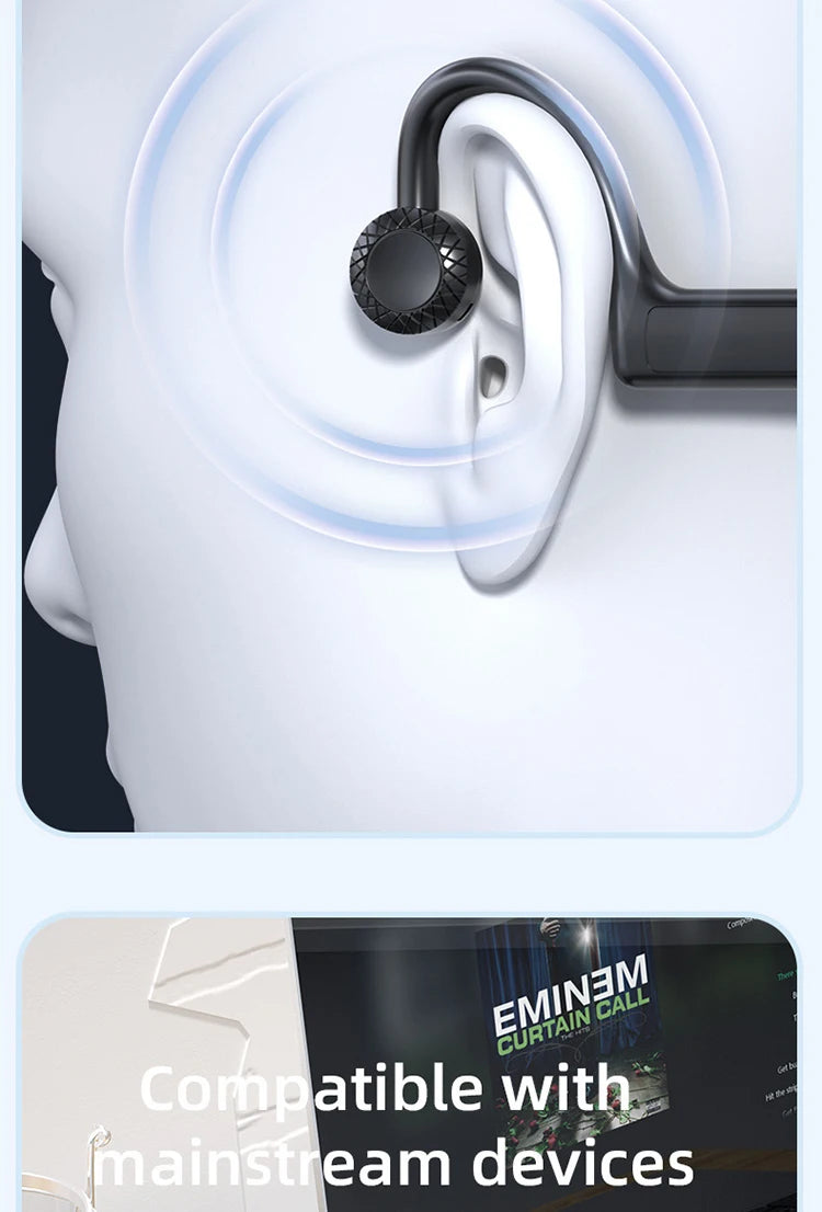 Running Tech Gear: Xiaomi Bone Conduction, Wireless, Waterproof Bluetooth Headset Ear Hooks For iPhone / Rungear