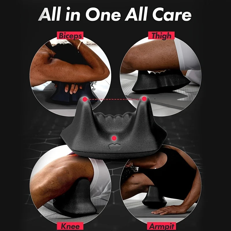 Tech Recovery Gear: Deep Tissue Psoas Muscle Massager – Ergonomic Black PU Foam Roller for Hip, Back, and Thigh Relief / Rungear