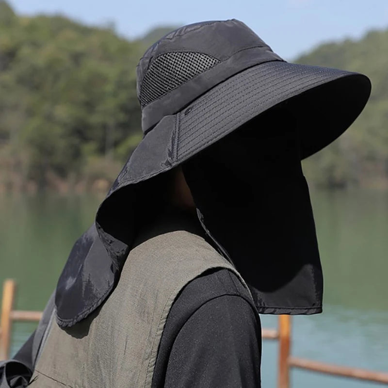 Summer Hat Gear: UV Protection, Outdoor Bucket Hat with Neck Flap Cap For Hiking, Outdoors / Rungear