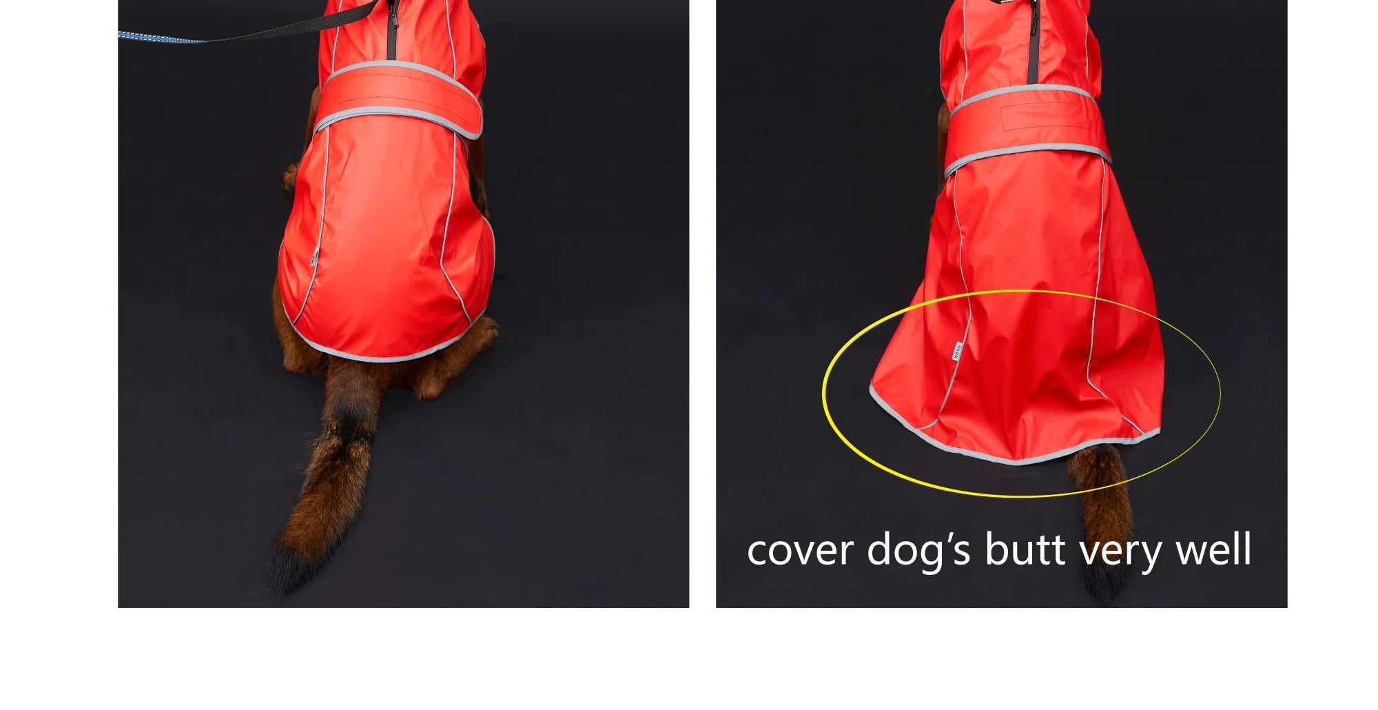 Dog Jacket Gear: Waterproof Raincoat with Reflective Strips and Adjustable Hood / Rungear