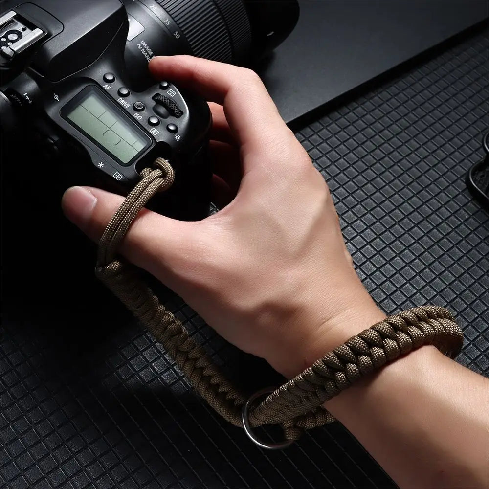 Adjustable Mini Nylon Paracord Braided Rope Camera Strap Wrist Hand Bracelet Grip