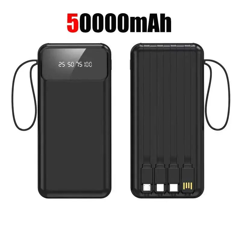 Tech Gear Accessories: 50000mAh 4-in-1 Large Capacity Power Bank With Built-in Cable / Rungear