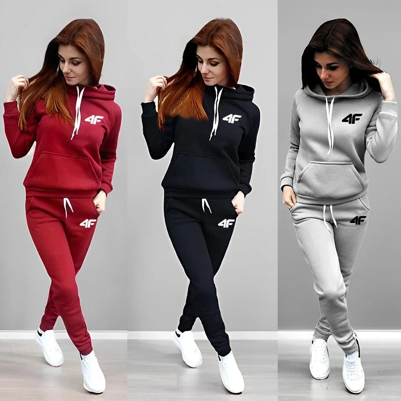 Women's Winter Apparel: Outdoors, Comfort, Warm Sportswear Tracksuit Hoodies Sweatpants / Rungear