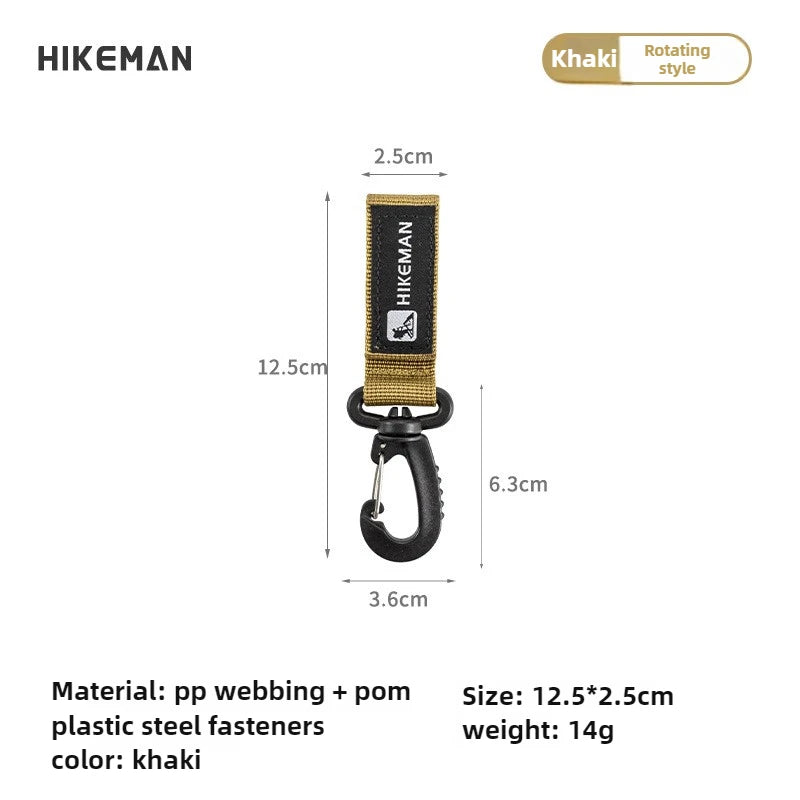 Trail Gear Accessories: HIKEMAN Nylon Webbing Carabiner, Multi Tool Clip Keychain / Rungear