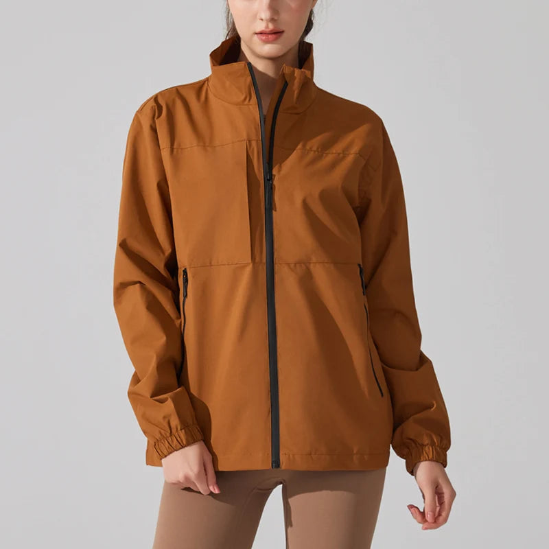 Women's Winter Apparel: Lightweight, Waterproof, Stand Collar, Windbreaker Jacket / Rungear