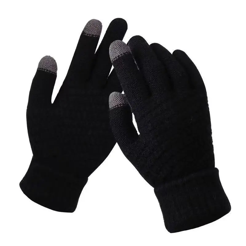 Safety Gear Accessories: WRELS Unisex, Classic Knit, Full Finger Stretch, Warm Winter Touch Screen Gloves for Running, Hiking, Outdoor Sports / Rungear