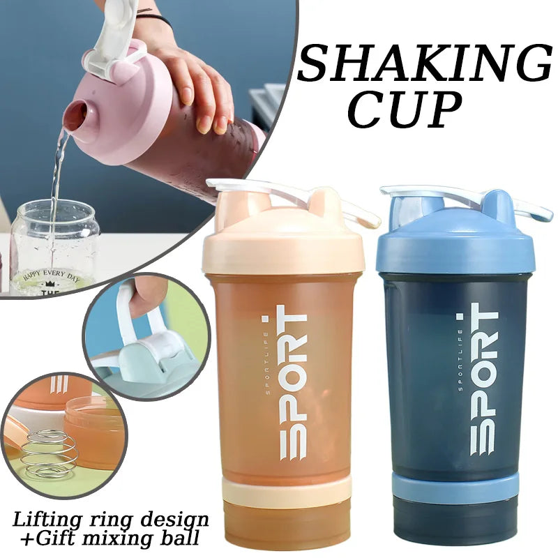 Hydration Gear Accessories: VIE LENTE 500ML Portable, Leakproof, Protein Powder Shaker Bottle for Outdoor Travel, Fitness / Rungear