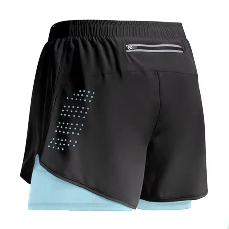 NEW Men's 2 in 1 Summer Sportswear Short For Gym Fitness Training Jogging Running