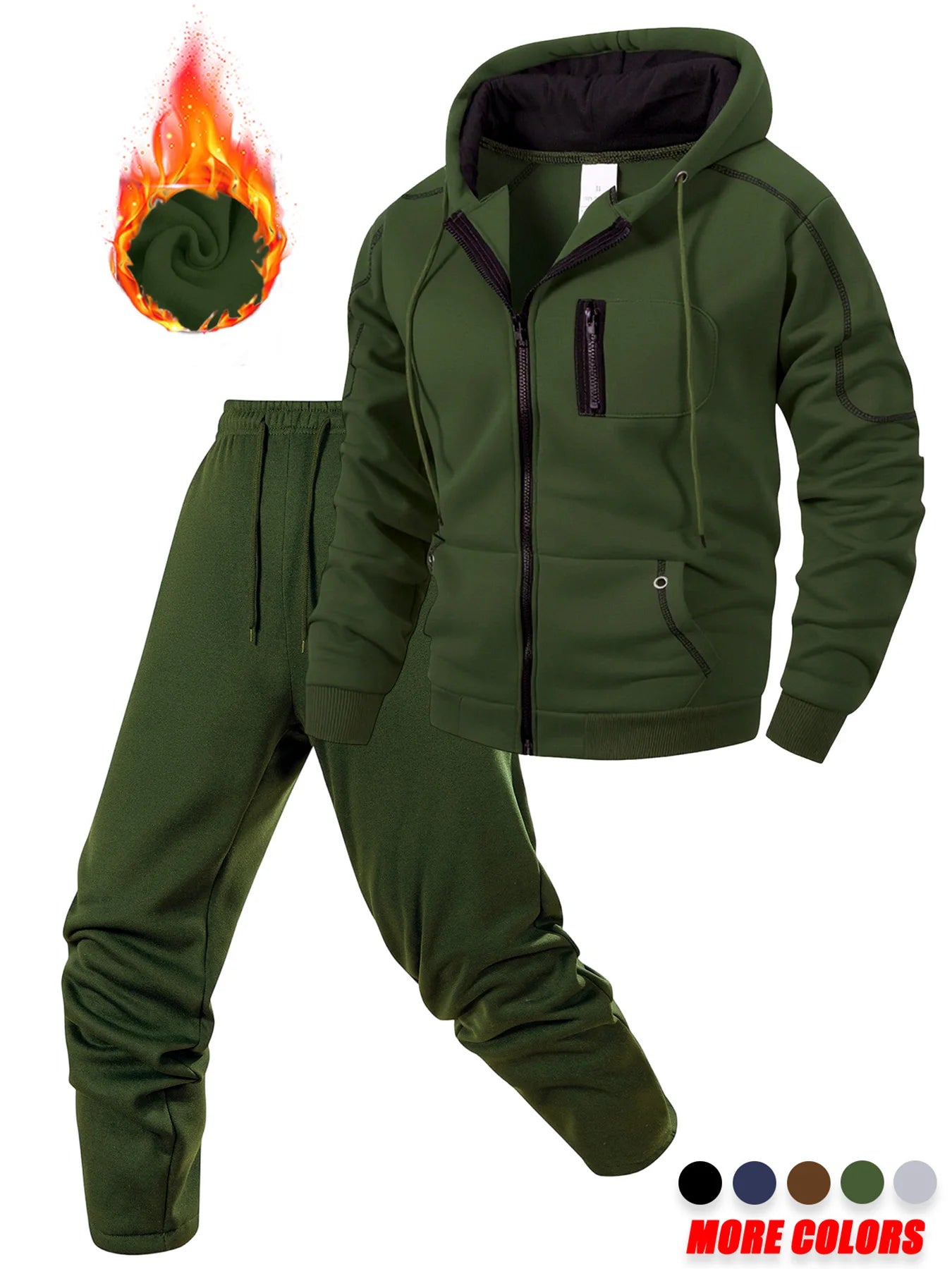 Men's Winter Apparel: Sporty Casual Jogging Hooded Sweatshirt + Tracksuit Pants / Rungear