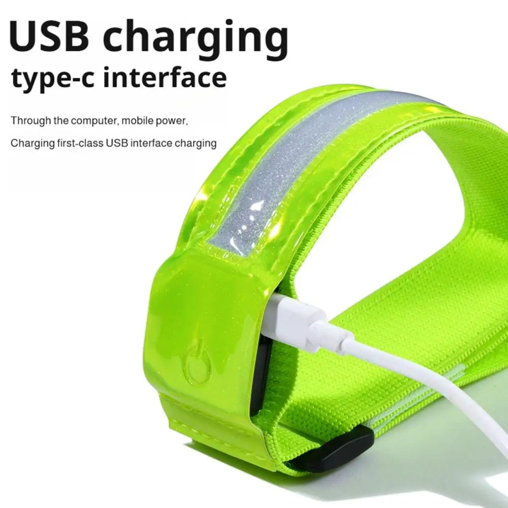 LED Reflective Armband Safety Strap High Visibility Band Running Cycling Hiking Outdoor Sports