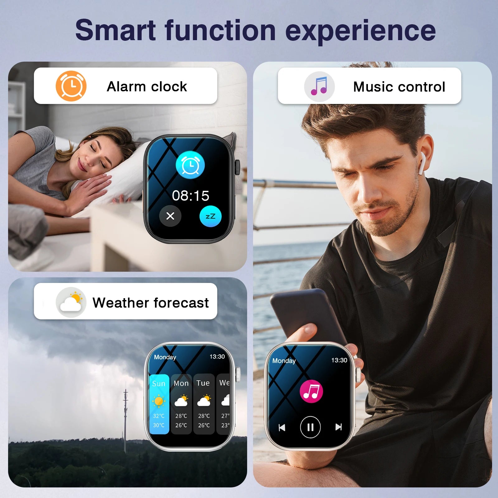 Tech Accessories Gear: Smart Watch with 2.02-Inch HD Display – Wireless Calling, Dialing, Alarm, Message Notifications, Fitness Tracking, Music Control. / Rungear