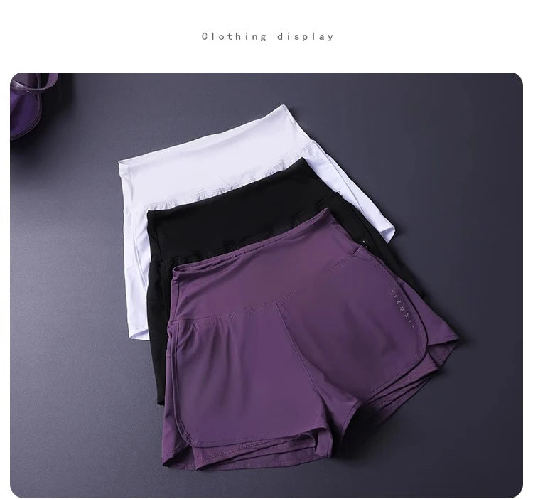 Women's Quick Dry Shorts: Lightweight, Breathable, Split Side 2 in 1 Fitness Shorts with Pockets / Rungear