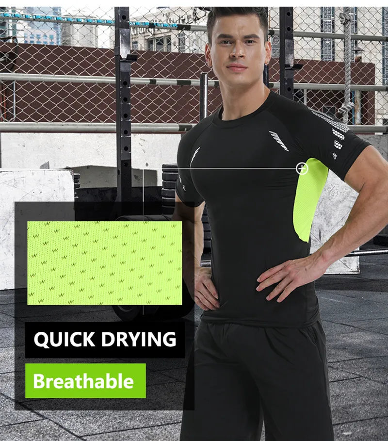Running Apparel For Men: Short Sleeved, High Quality,  Fitness Sportswear Shirt / Rungear