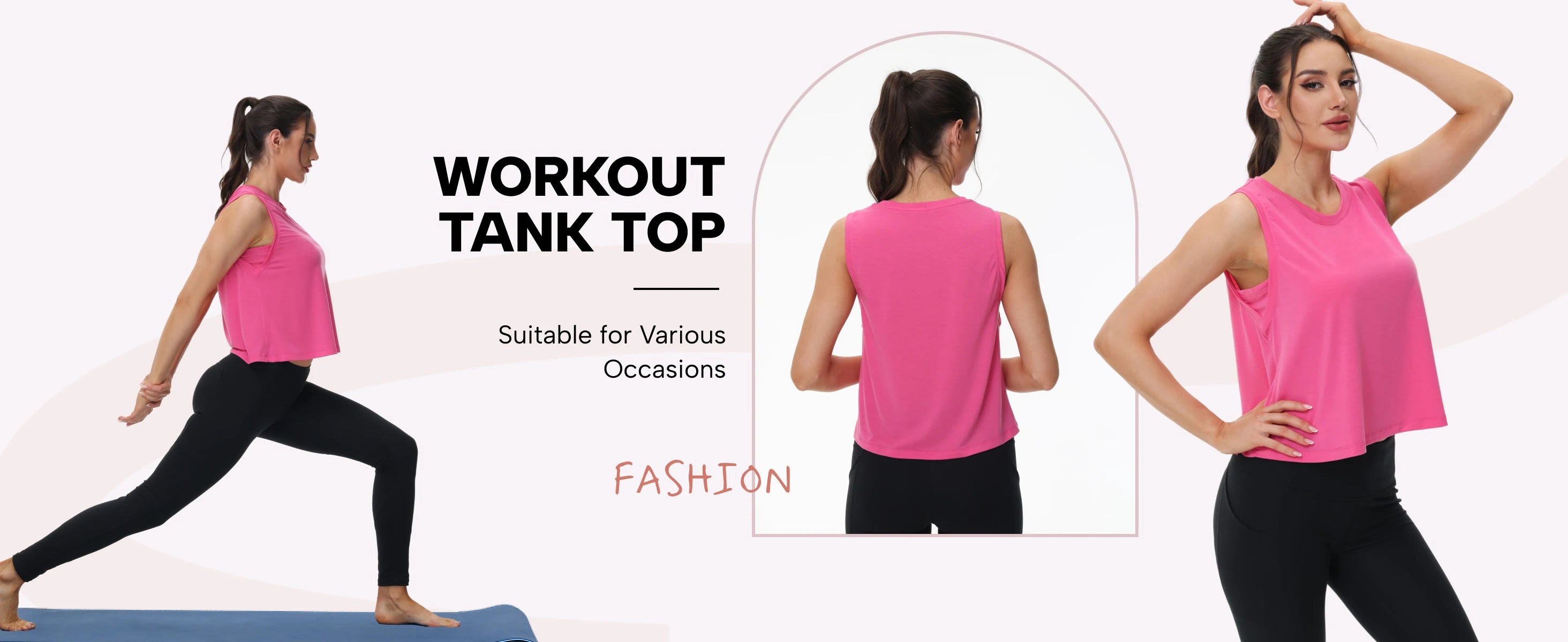 Women's Moisture-Wicking Clothing: TACVASEN Sleeveless, Loose Fit, Crew-Neck, Workout Crop Tank Tops / Rungear