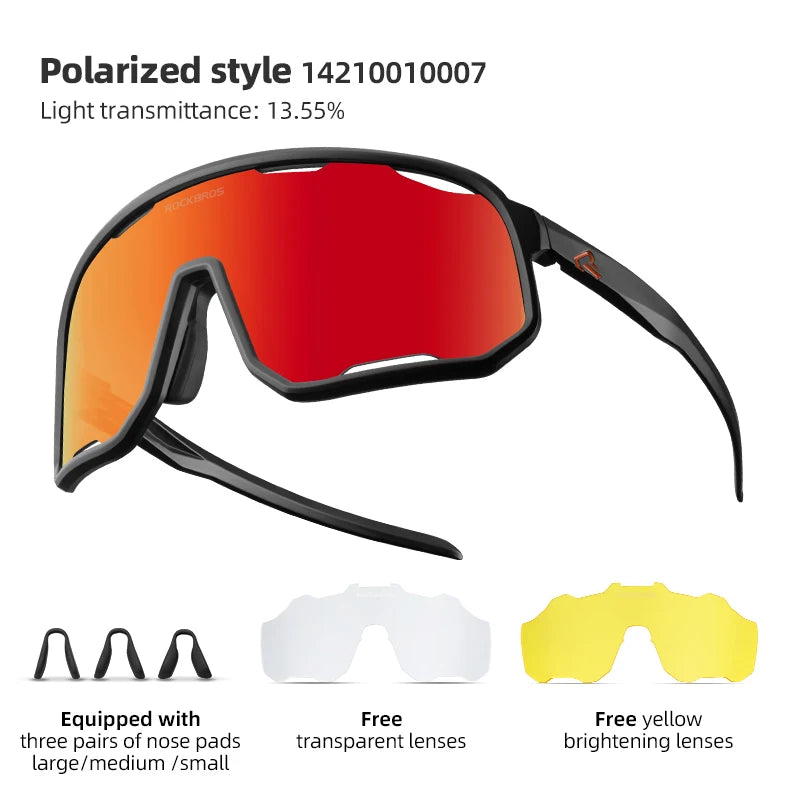 Sunglasses Running Gear: ROCKBROS Polarized Sunglasses, Outdoor UV400 Protection, Sports Eyewear for Outdoor Sports / Rungear